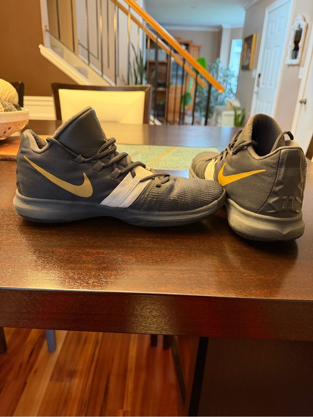 Kyrie Irving Flytrap - Nike Men’s Gray Athletic Shoes with Gold Swoosh